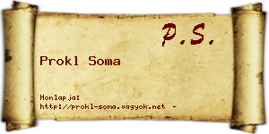 Prokl Soma névjegykártya